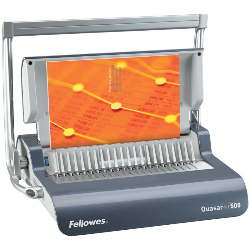 Fellowes Quasar +500 binding machine, dark grey gloss, up to A4, 500 sheets